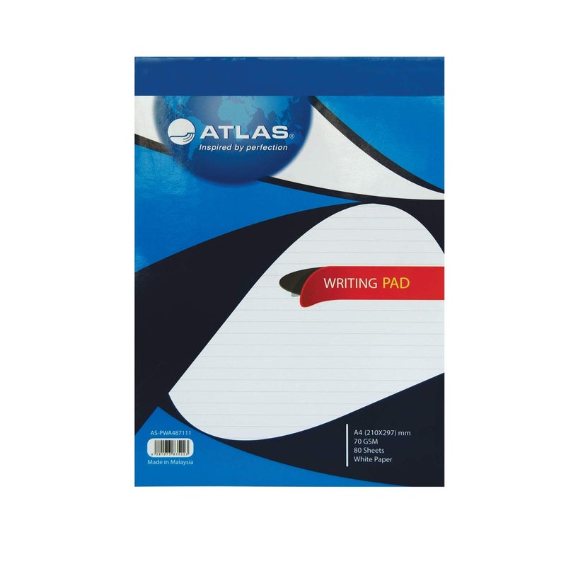 Atlas Writing Pad – A4 Size, 70 GSM, 80 Sheets - Image 1